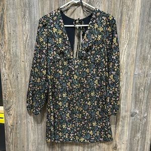 Floral Long Sleeved Mini Dress